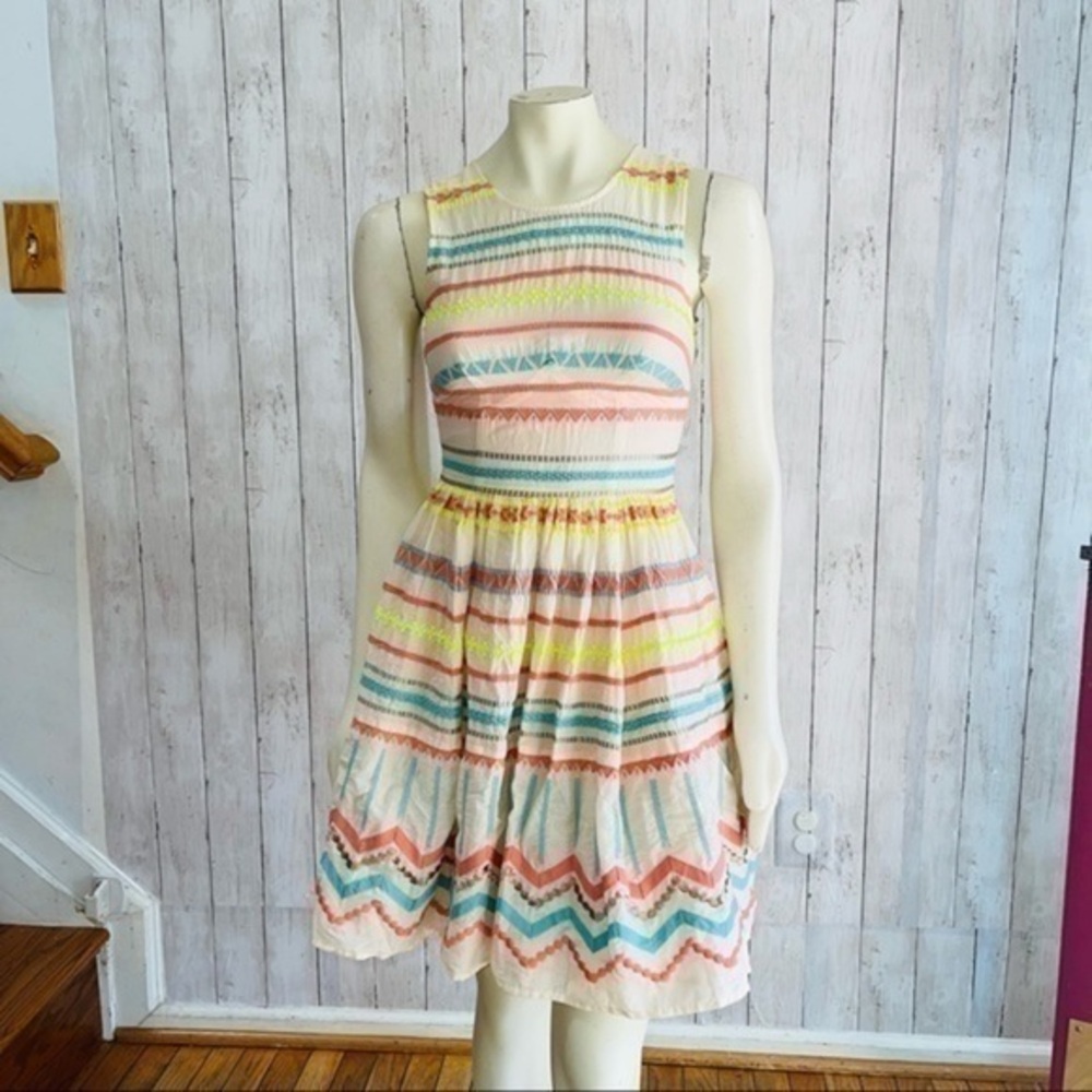 Anthropologie Sunglow Stripes Corset dress By Tracy Reese size 2